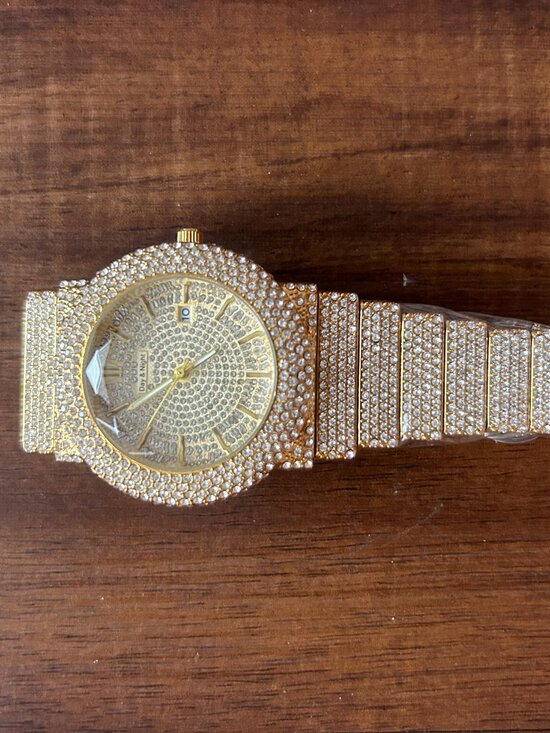 Day & Night Gold Tone Crystal Look Watch BNWT Box Included Adjustable Band Tool main image 10